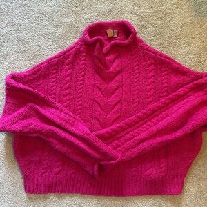 Pilcro Pink Cable Knit Sweater
